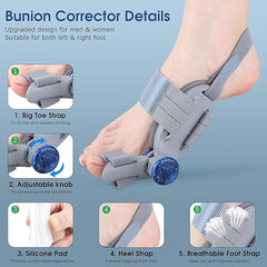 Hyggear Bunion Fix Pro - Corrector para Mujeres y Hombres: Corrector de Juanetes Ajustable para Aliviar el Dolor por Separación del Dedo Gordo, Férula Ortopédica para Juanetes con Enderezador para la Alineación de los Dedos