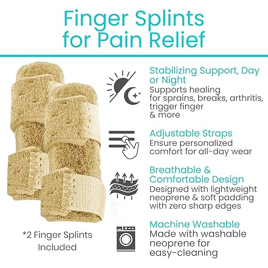 Hyggear™ Enderezador de dedos Finger Fix - Férulas para dedos rotos y en gatillo - Soporte de dedo para el dolor y apoyo de artritis - Alivio de esguinces para dedos medio, índice, anular